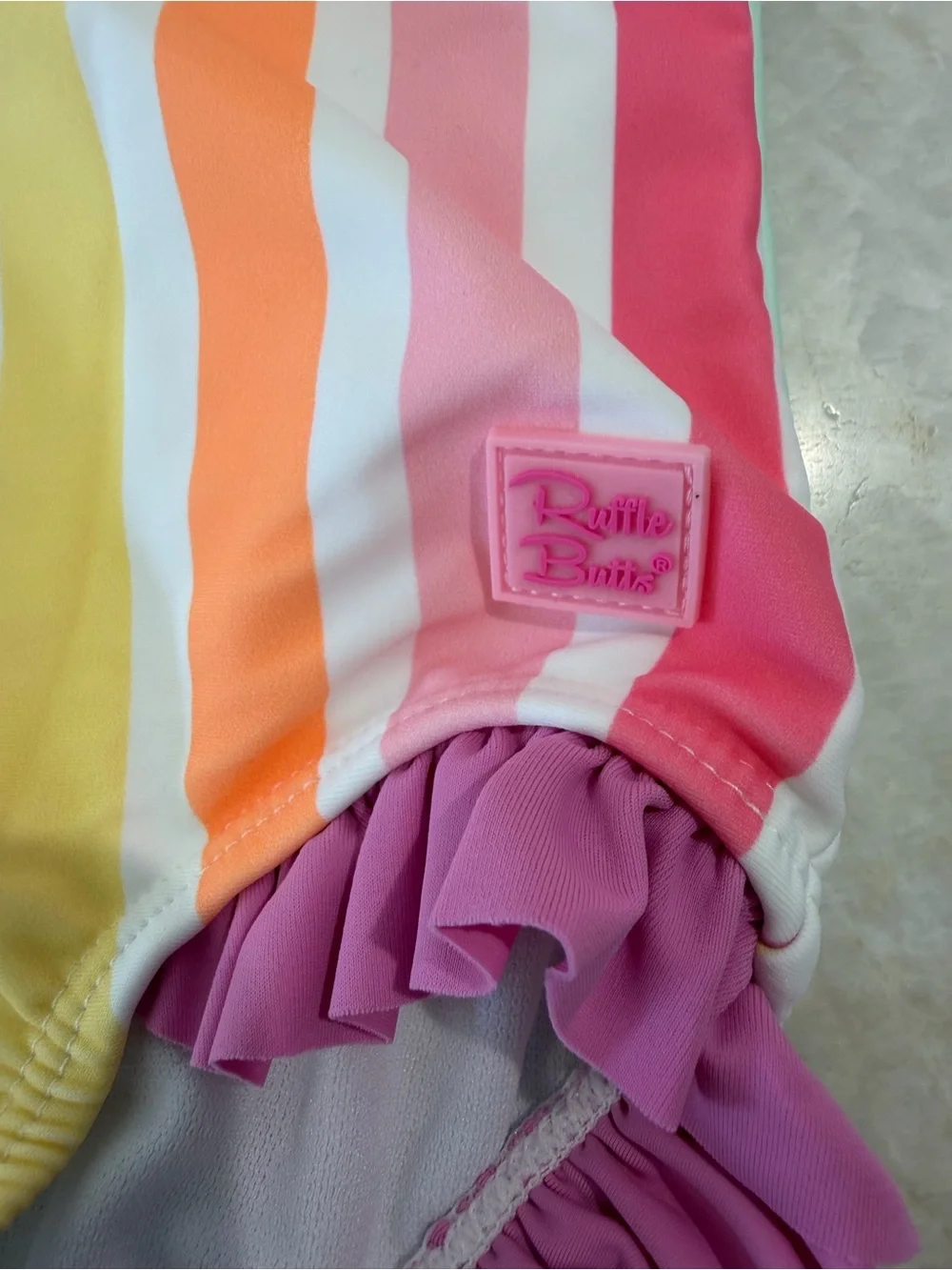 Rainbow Dream Stripe Flutter One Piece Swimsuit 3T